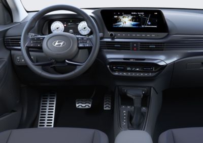Pantalla táctil central de 10,25” y panel digital del SUV crossover Hyundai BAYON. 