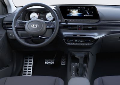 L'écran tactile central de 10,25 pouces et le panneau numérique du SUV compact Hyundai BAYON.