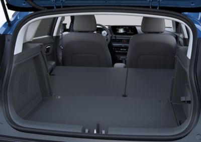 Interior view of the trunk of the Hyundai BAYON compact crossover SUV.