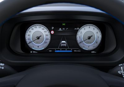  The 10.25” digital cluster inside the Hyundai i20.