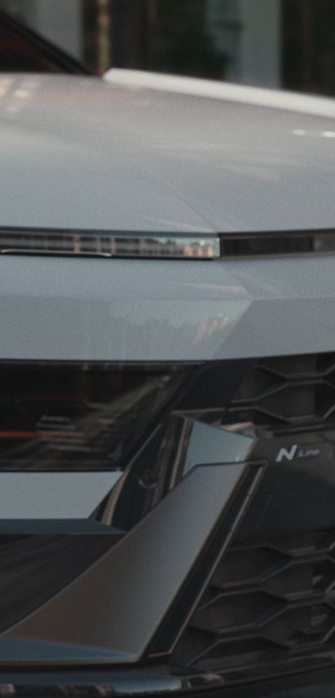 A close-up front view of Hyundai BAYON N Line exterior.