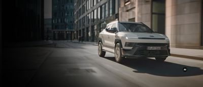Hyundai BAYON N Line driving on the city street.