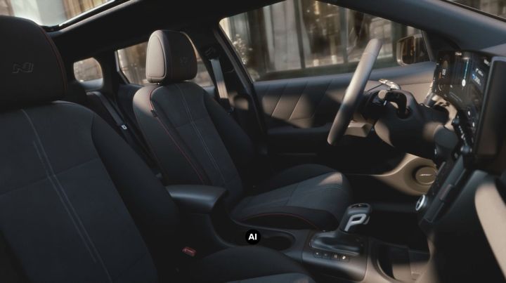 Interior view highlighting the Hyundai BAYON N Line front seats.