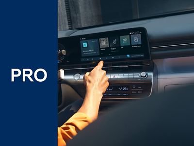  A blue rectangle with the word PRO in it, symbolising Hyundai Bluelink PRO.