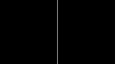 Vertical line graphic in white against a black background, symbolizing connection or separation.
