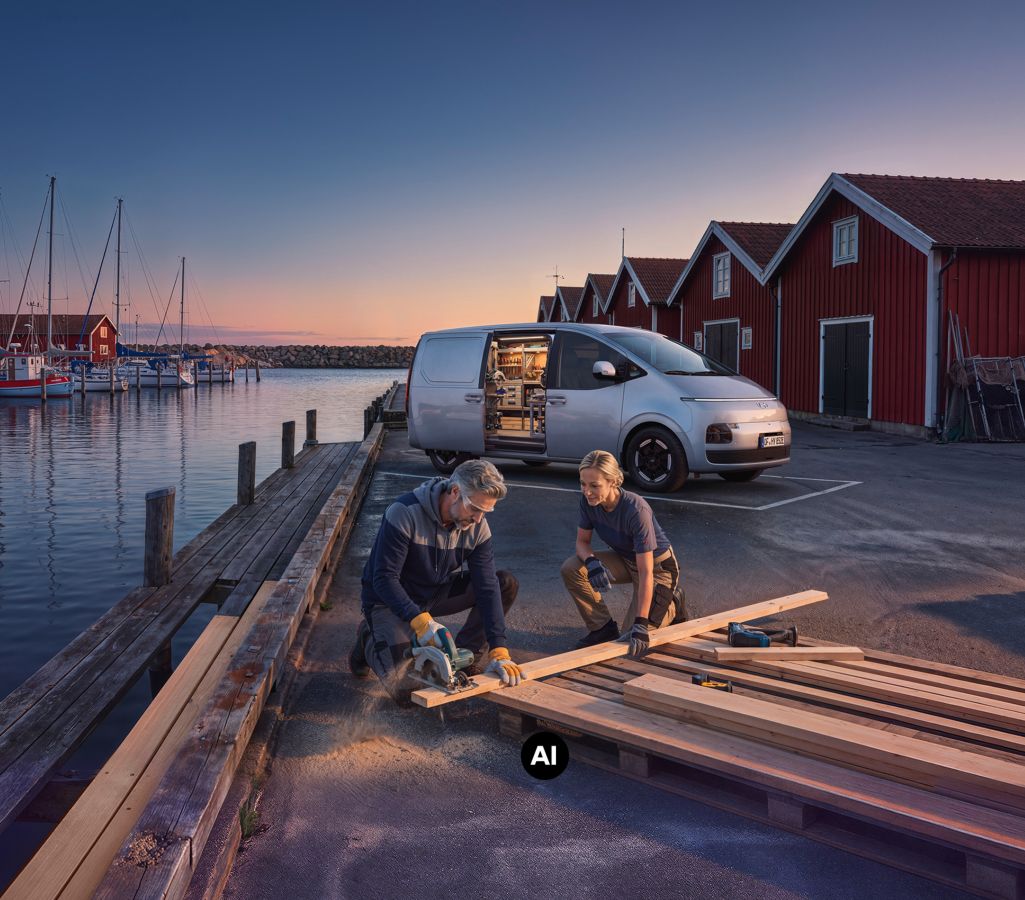 STARIA Cargo vid ett arbete på en brygga
