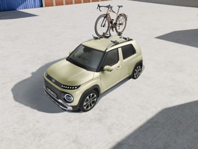 Hyundai INSTER with mounted Bike carrier pro transport accessory.