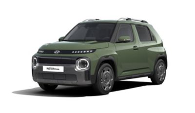Hyundai INSTER Cross trim featuring specially designed bumpers and a rugged skid plate.