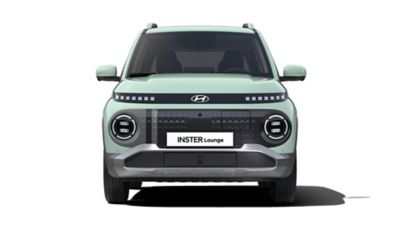 The Hyundai INSTER Lounge front view with bi-colour grille.