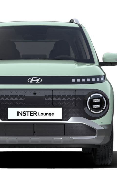 The Hyundai INSTER Lounge front view with bi-colour grille.