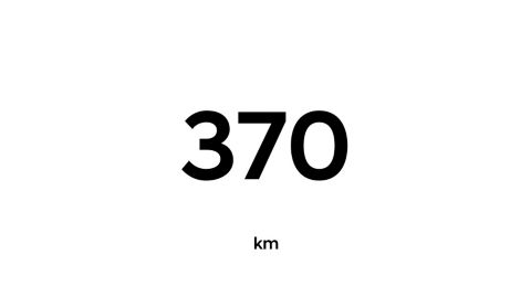 Animation showing 370 km range