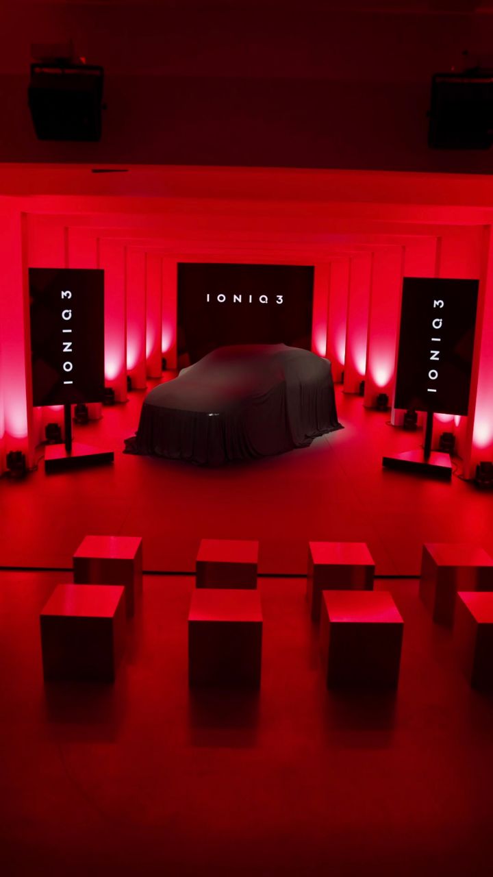 Hyundai IONIQ 3 revealed on stage during Milan Design Week installation