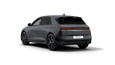 Rear view of the new Hyundai IONIQ 5 N Line in dark grey.