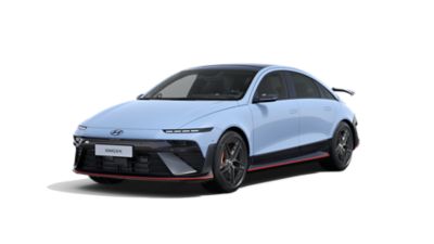 Front three-quarter view of the Hyundai IONIQ 6 N
