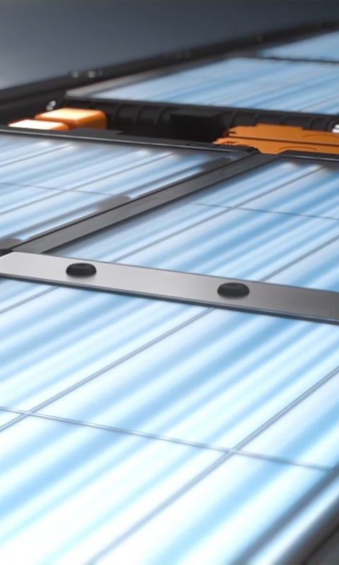 Detailed view of the Hyundai IONIQ 6 N battery pack with visible structural components.