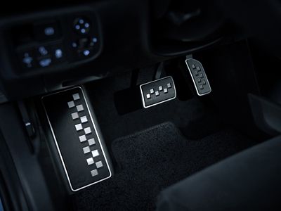 Metal pedals with a footrest area inside the Hyundai IONIQ 6 N, showcasing a sporty and premium finish