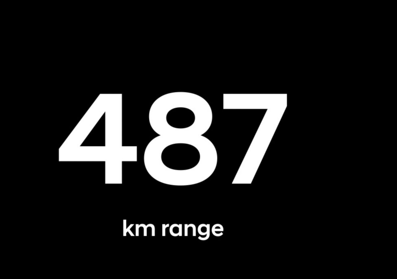 Animation showing 487 km range