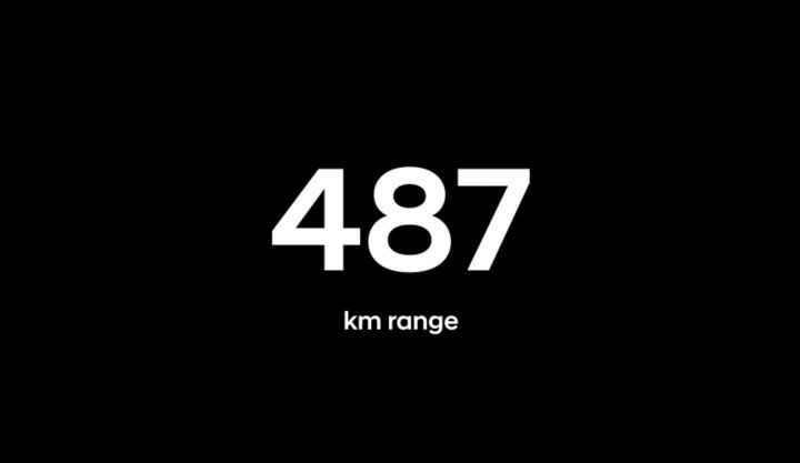 Animation showing 487 km range