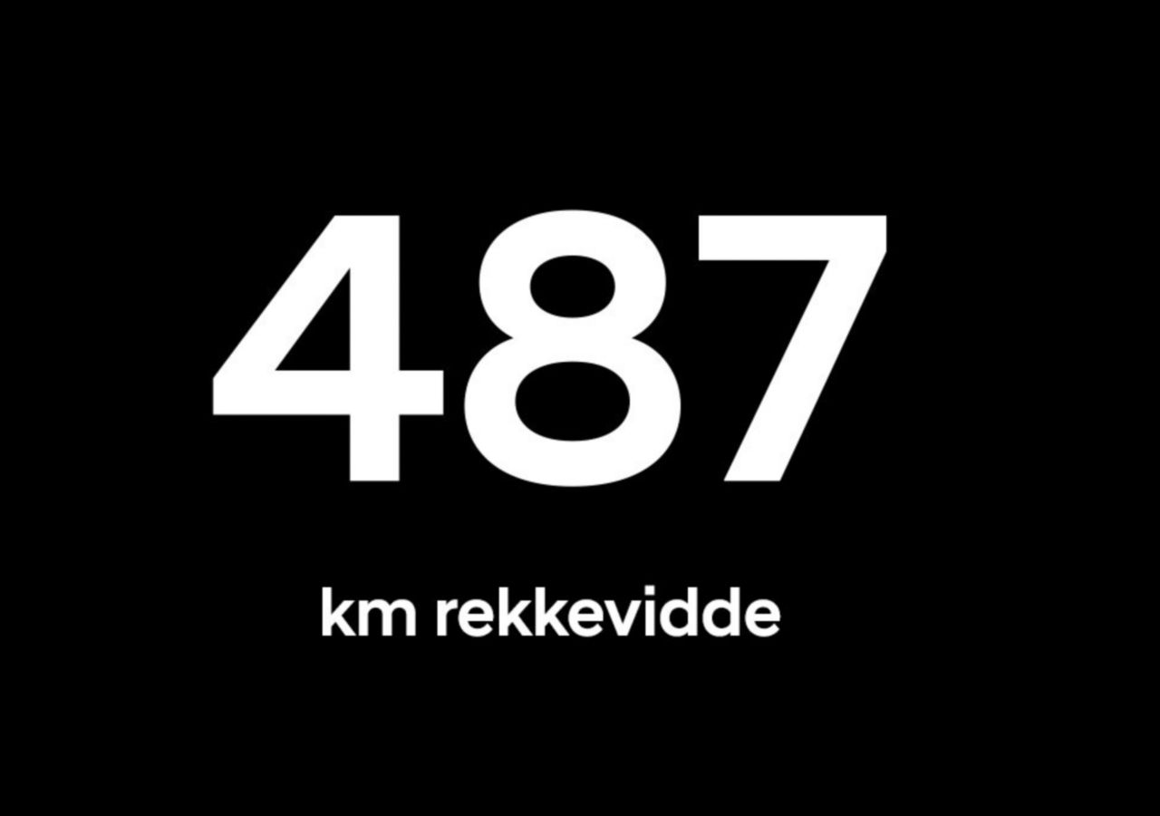 Animasjon som viser rekkevidde på 487 km. Video.