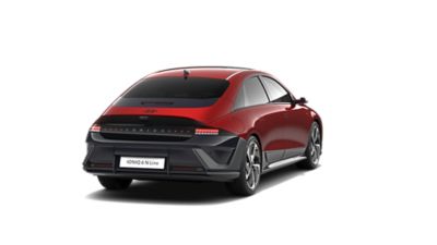Hyundai IONIQ 6 electric sedan shown from the rear.