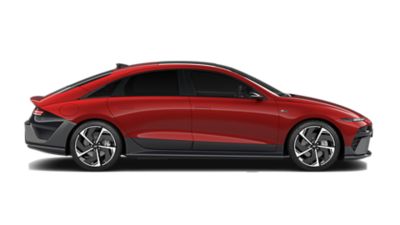 Hyundai IONIQ 6 electric sedan profile view.