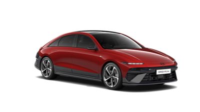 Hyundai IONIQ 6 electric sedan side 3/4 view.
