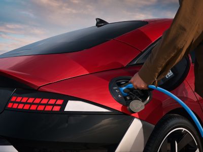 Hyundai IONIQ 6 with charging cable, Mode3 accessory.