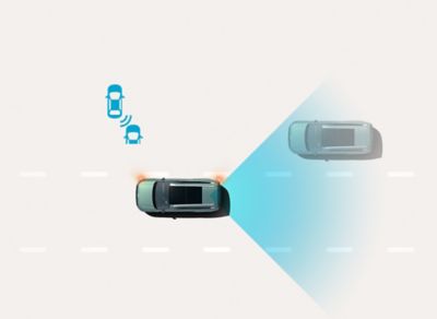 Blind-Spot Collision-Avoidance Assist: Hyundai IONIQ 9 detects vehicles in adjacent lanes and alerts before a lane change.