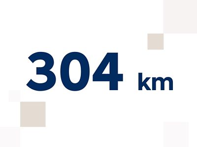 An icon of the words 300 km.	