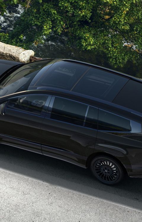 Hyundai IONIQ 9 Calligraphy Black Ink trim shown from above.