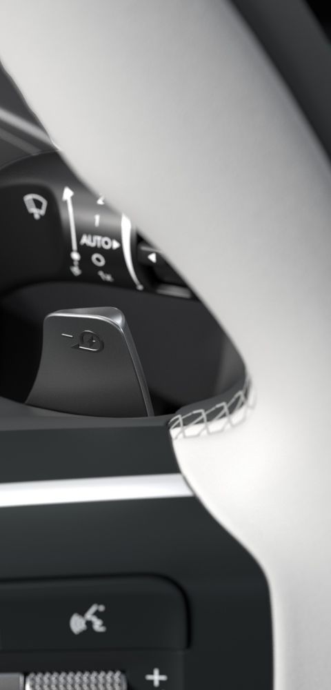 Paddle shifter on the steering wheel inside the Hyundai IONIQ 9 electric SUV.