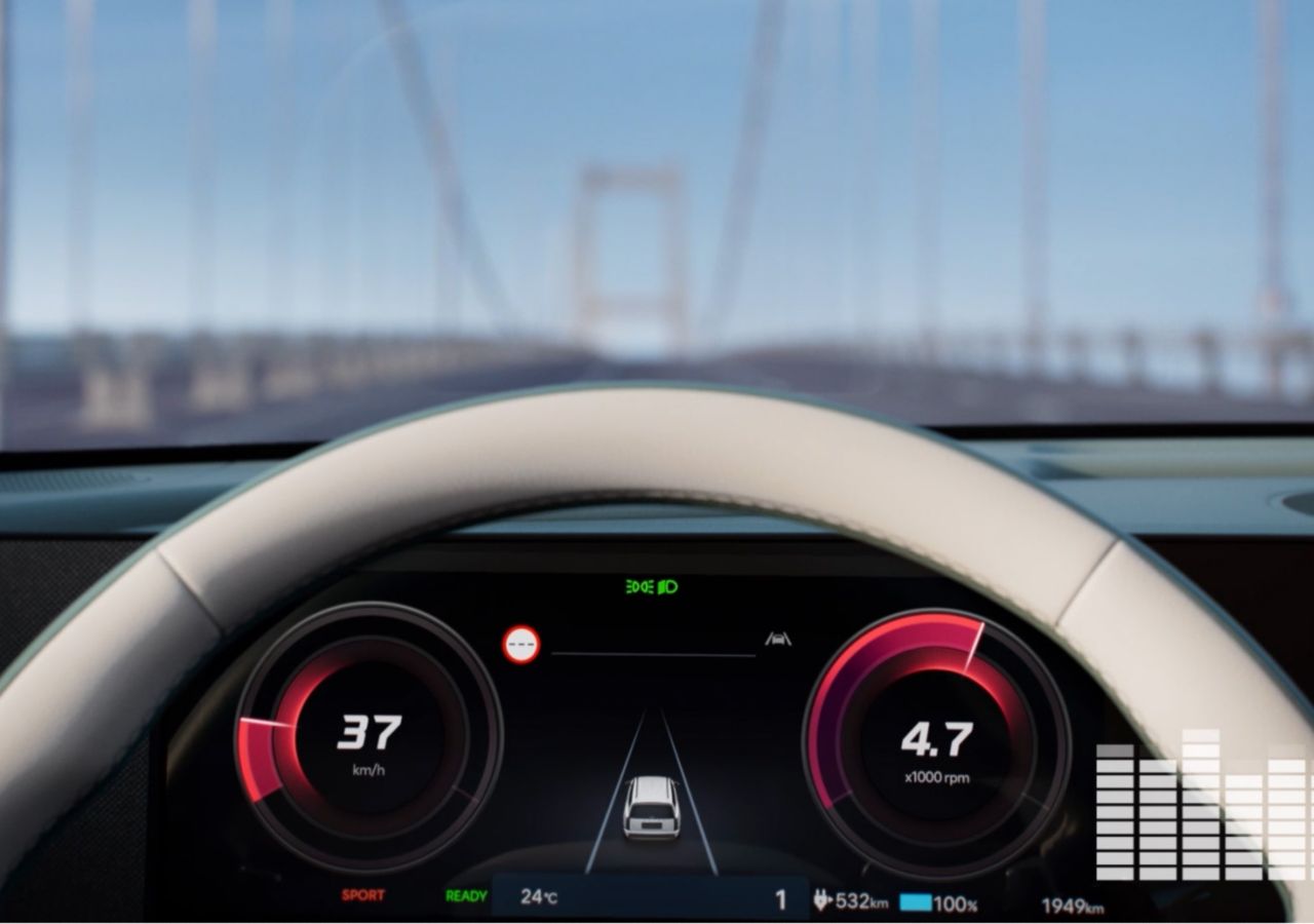 Fonction de changement de vitesse virtuelle à la demande affichée sur l'écran numérique de l'IONIQ 9