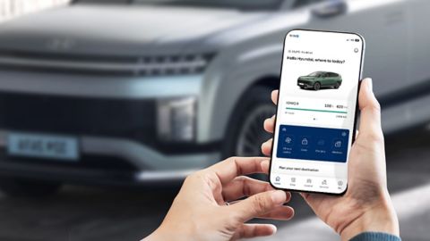 myHyundai app with battery and range information for Hyundai IONIQ 9.