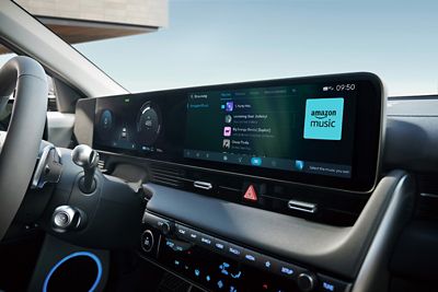 Amazon music screen inside the Hyundai IONIQ 5.