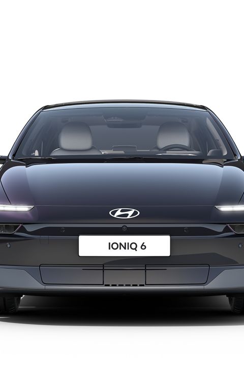 Hyundai IONIQ 6 electric sedan front view.