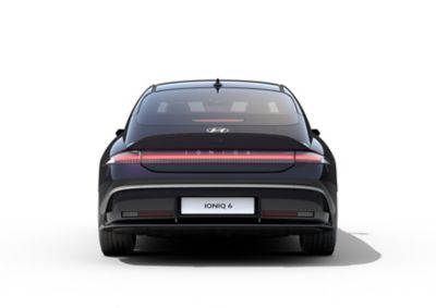 Hyundai IONIQ 6 electric sedan shown from the rear.