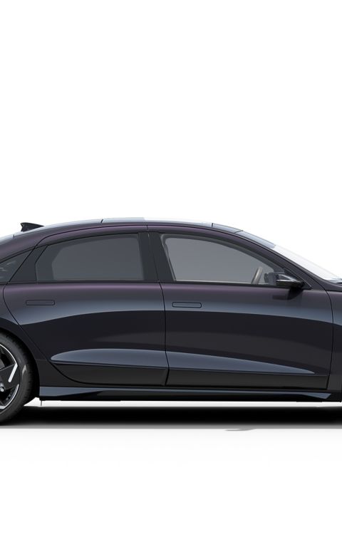 Hyundai IONIQ 6 electric sedan profile view.