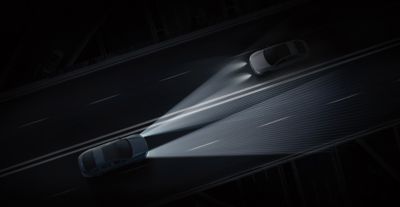 Aerial view of highway and overpass in city
