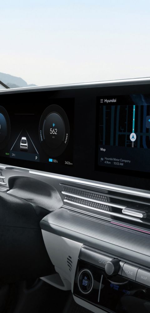 Hyundai IONIQ 6 featuring music streaming on the infotainment touchscreen.