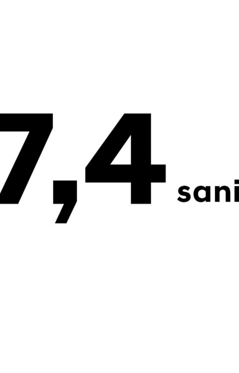 Hyundai IONIQ 6’nın 0’dan 100’e 7,4 saniyede hızlanma kabiliyetini gösteren 7,4 sayısı.