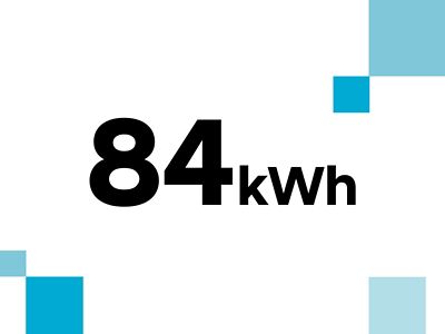 The number 84 describing the Hyundai IONIQ 6’s long-range battery
