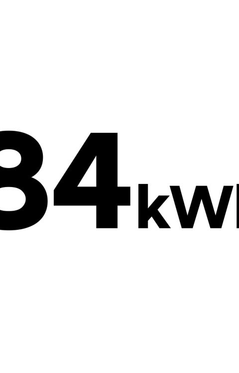 The number 84 describing the Hyundai IONIQ 6’s long-range battery