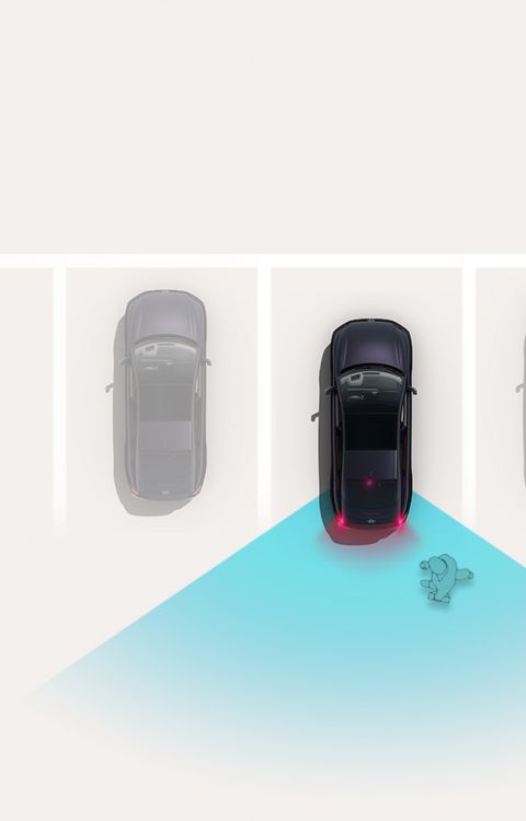 In Cabin Camera: Overhead view of a Hyundai IONIQ 6 driving within lane markings while an in-cabin camera monitors driver attention.