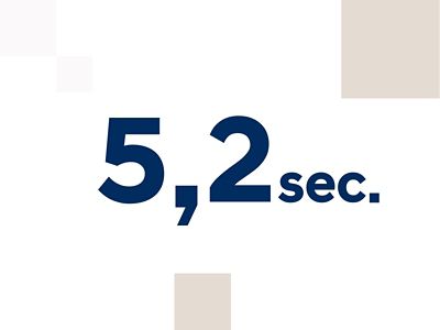 An icon of the words 5,2 sec.