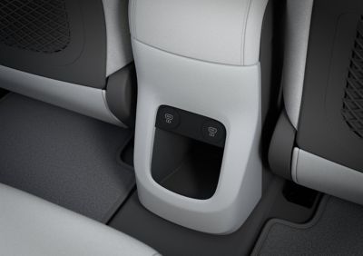 The two type C USB chargers in the back row of the Hyundai IONIQ 5.