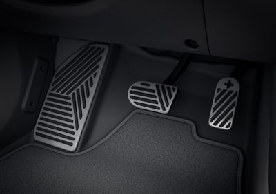 Footrest, brake pedal and accelerator pedal of the of new Hyundai IONIQ 5.