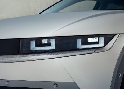 Close-up of the new Intelligent Front-lighting System (IFS) LED headlights.