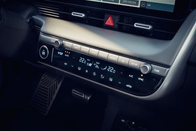 The control panel for the Automatic dual zone air-conditioning inside the Hyundai IONIQ 5.