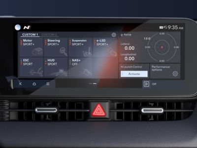 Hyundai IONIQ 5 N display showing electronic controlled suspension settings. 