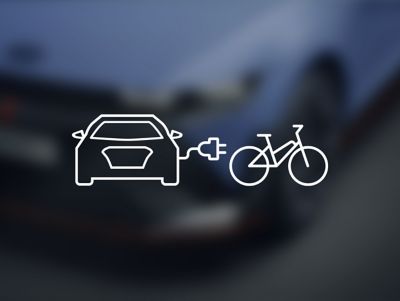 Ikon som viser at du kan lade en elsykkel med Hyundai IONIQ 5 N. Grafikk. 